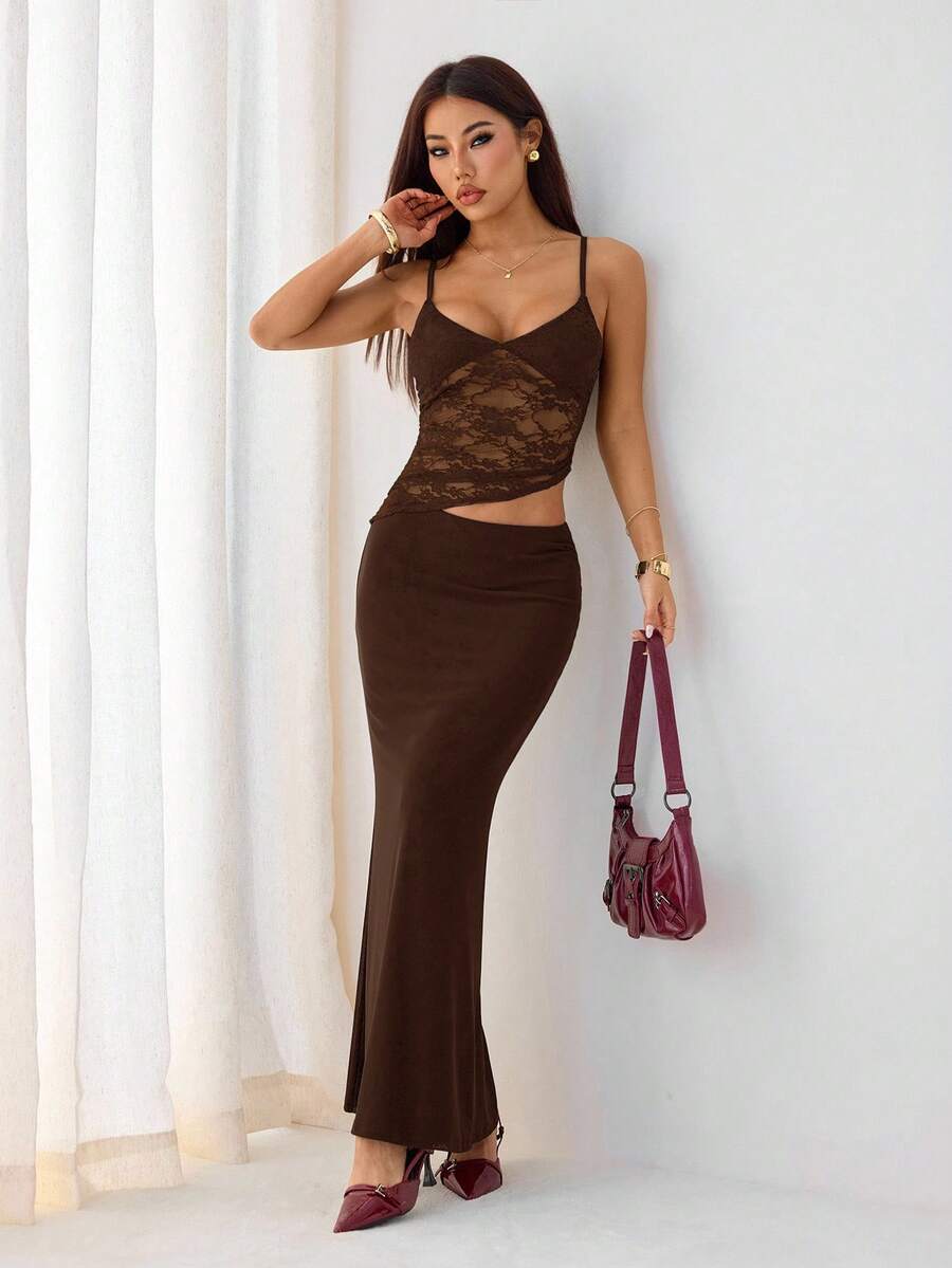VELISSE - Lace Bodycon Maxi Dress