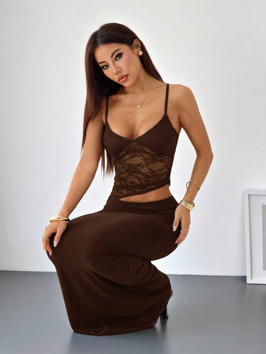 VELISSE - Lace Bodycon Maxi Dress