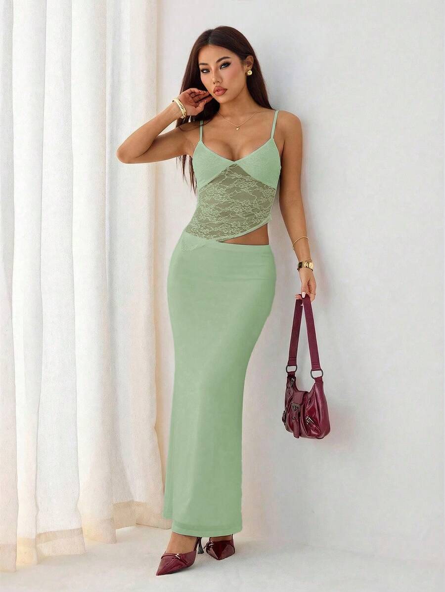 VELISSE - Lace Bodycon Maxi Dress