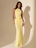 AULÉA - Halter Neck Maxi Dress