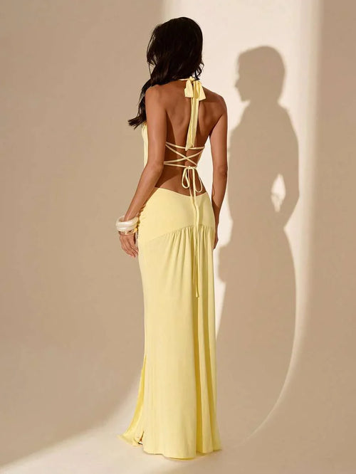 AULÉA - Halter Neck Maxi Dress