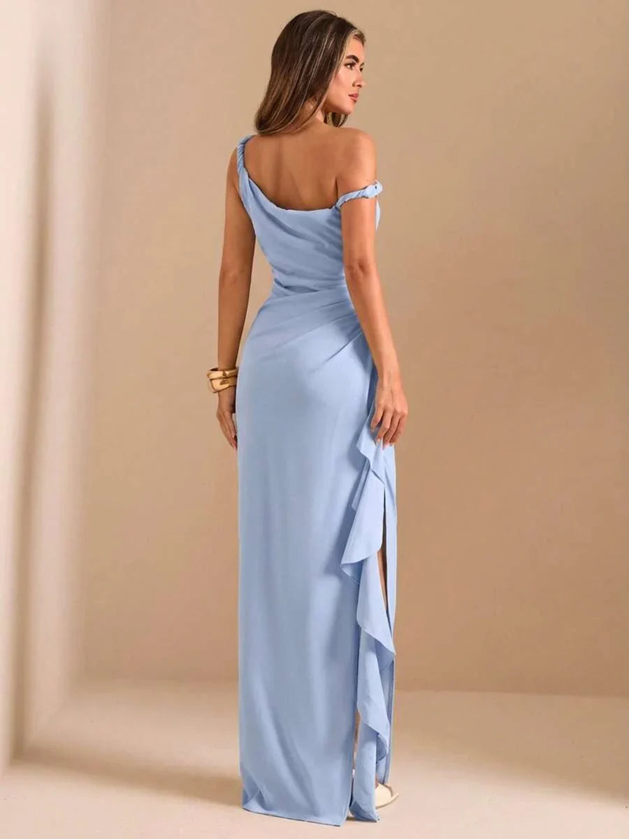 ROUELLE - One Shoulder Ruched Maxi Dress