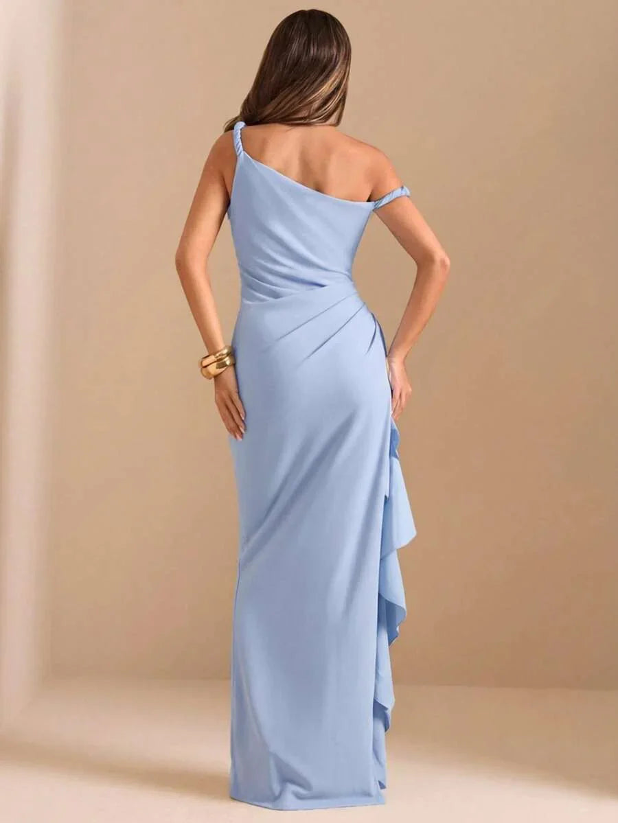 ROUELLE - One Shoulder Ruched Maxi Dress