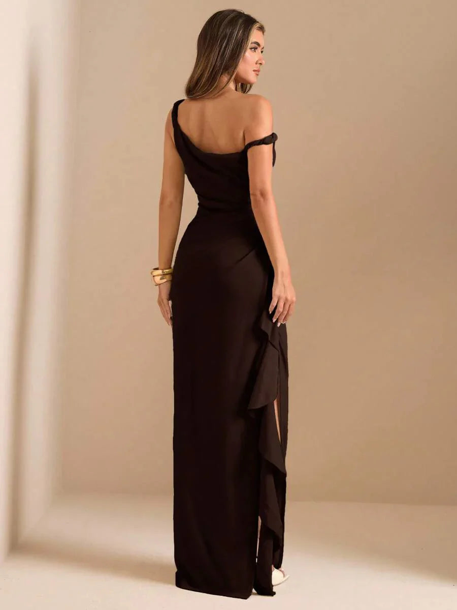 ROUELLE - One Shoulder Ruched Maxi Dress