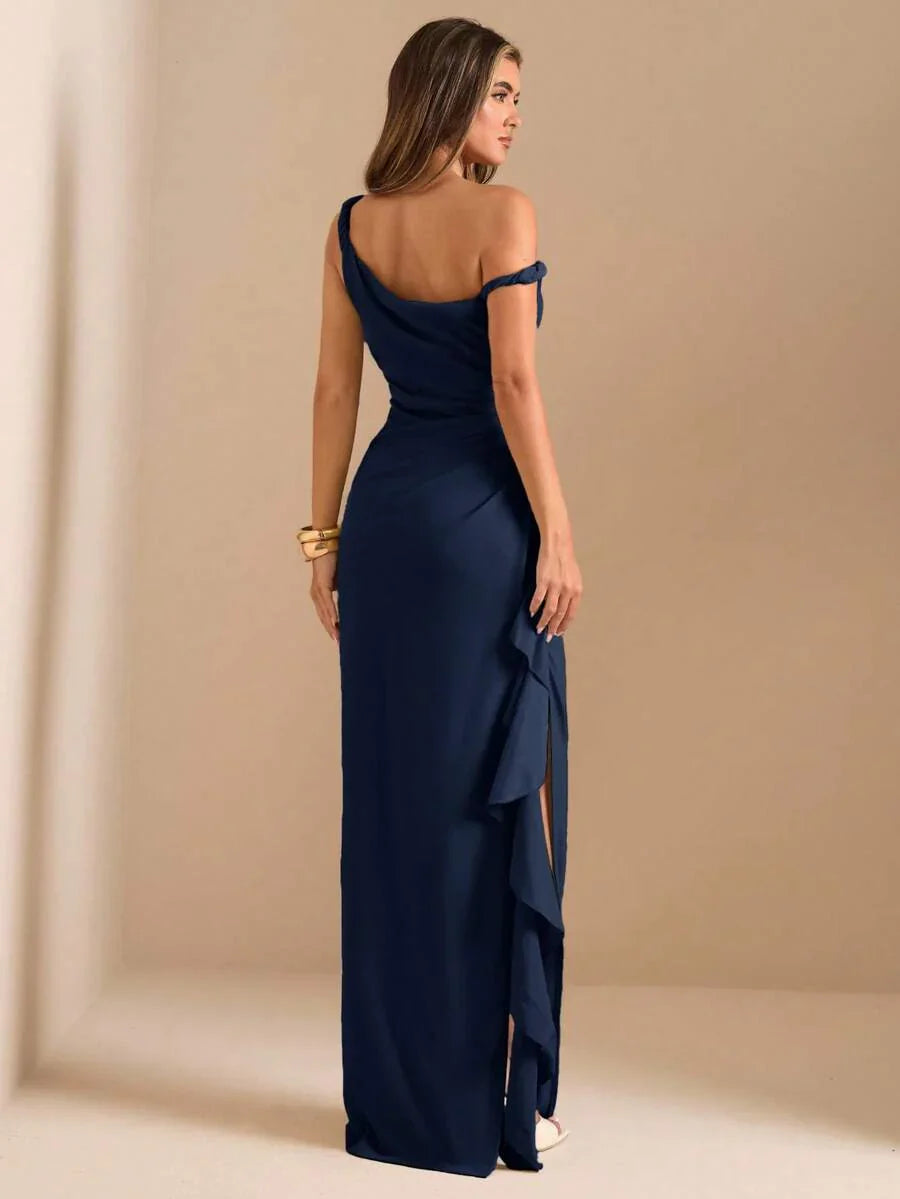 ROUELLE - One Shoulder Ruched Maxi Dress