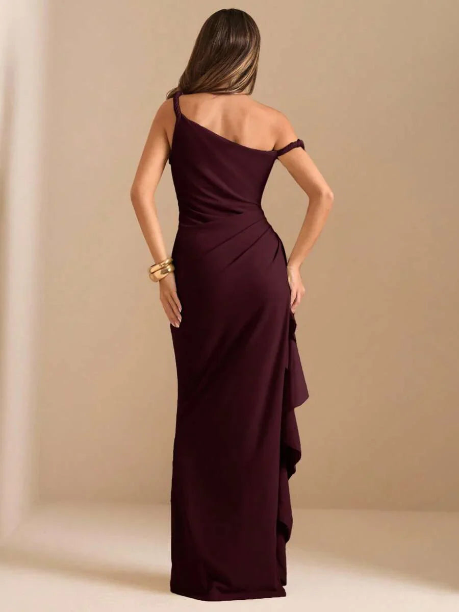 ROUELLE - One Shoulder Ruched Maxi Dress