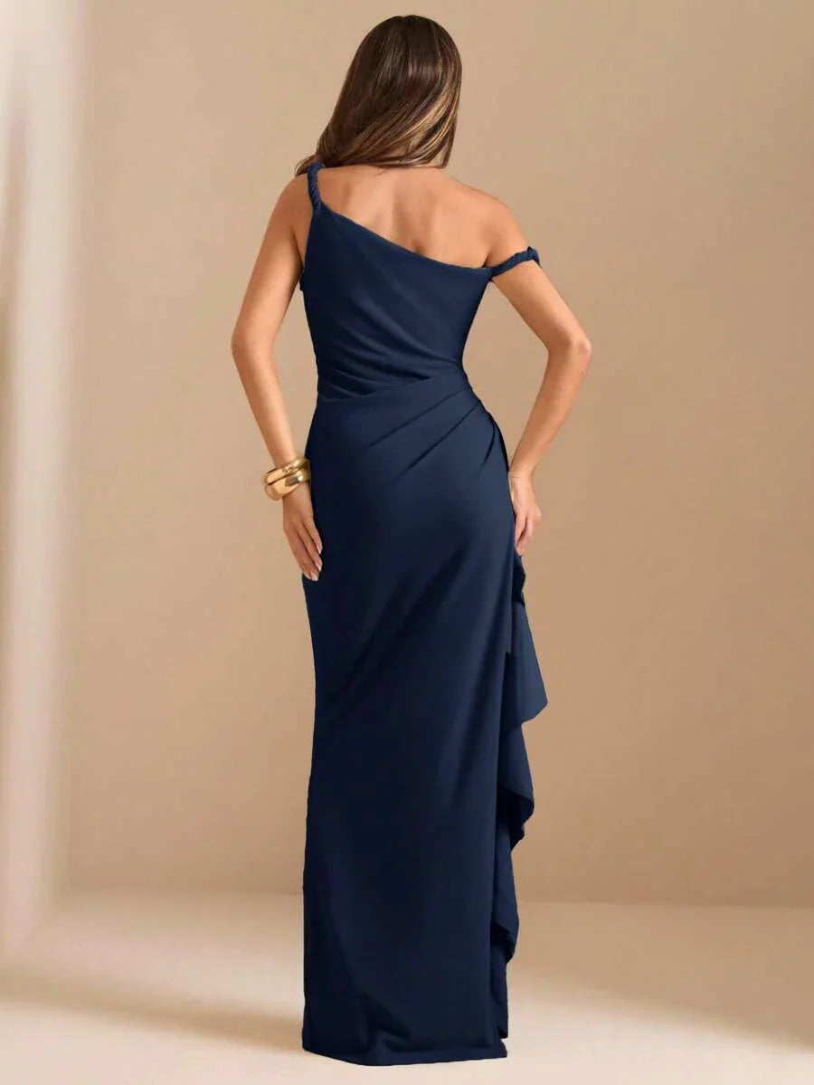 ROUELLE - One Shoulder Ruched Maxi Dress