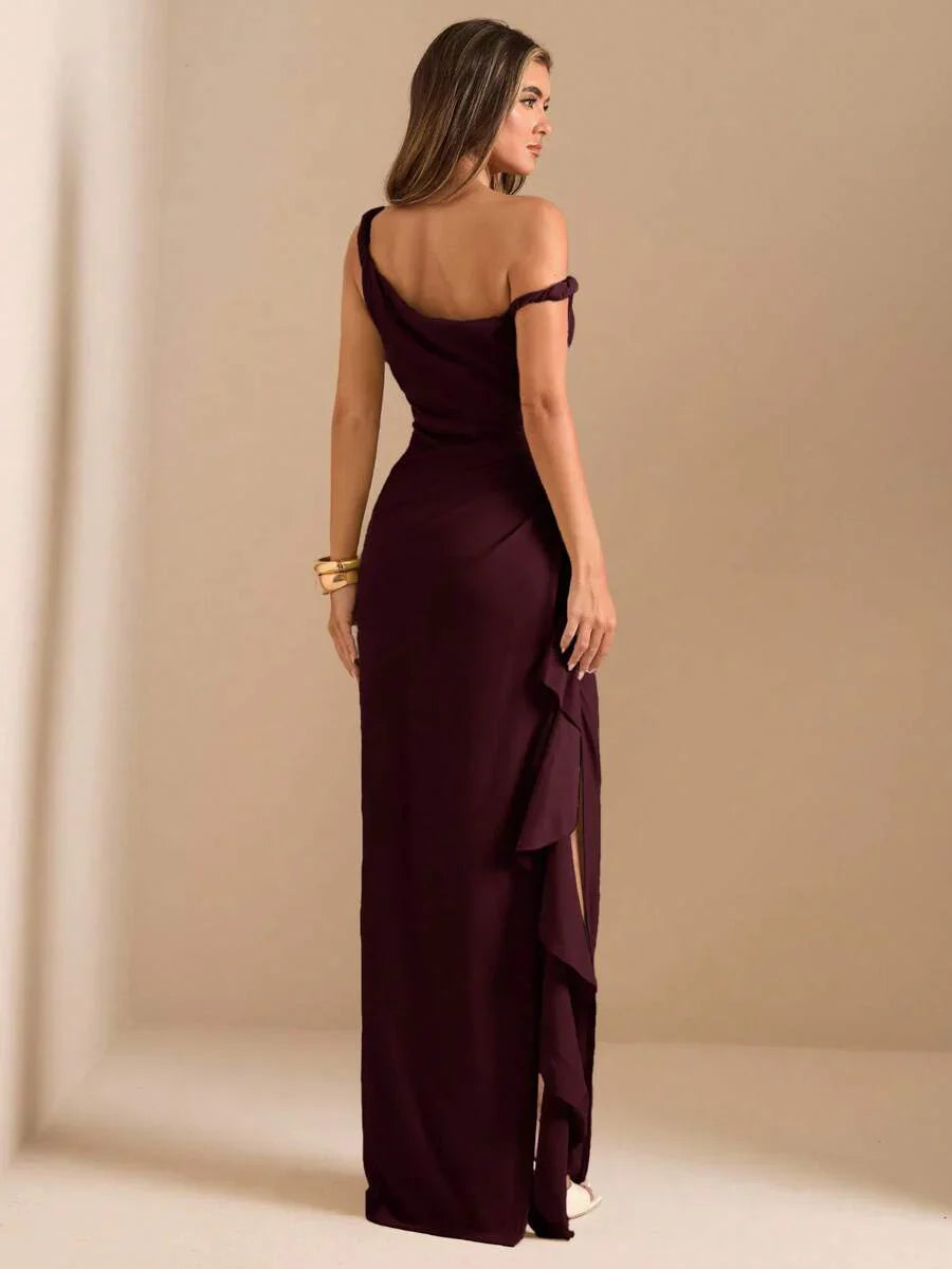 ROUELLE - One Shoulder Ruched Maxi Dress