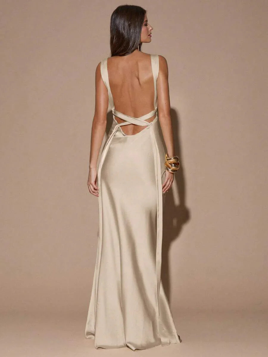 SOLÉA - Backless Maxi Dress Khaki