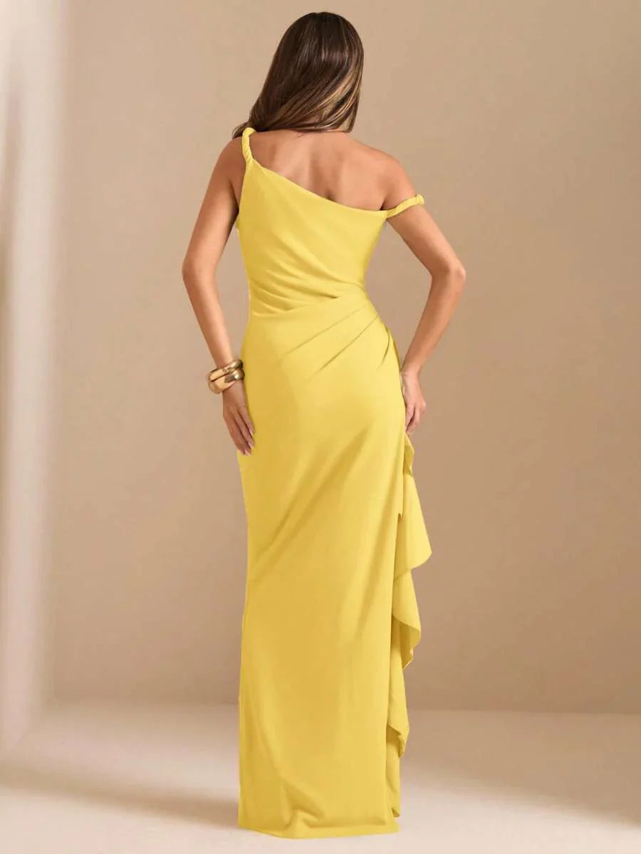 ROUELLE - One Shoulder Ruched Maxi Dress