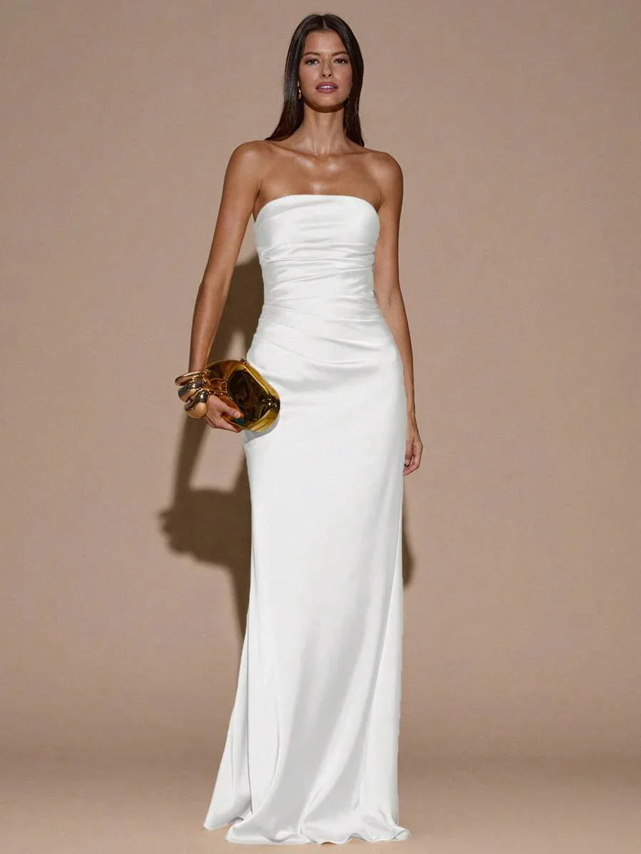 LUMIÈR - Maxi Mermaid Evening Dress White