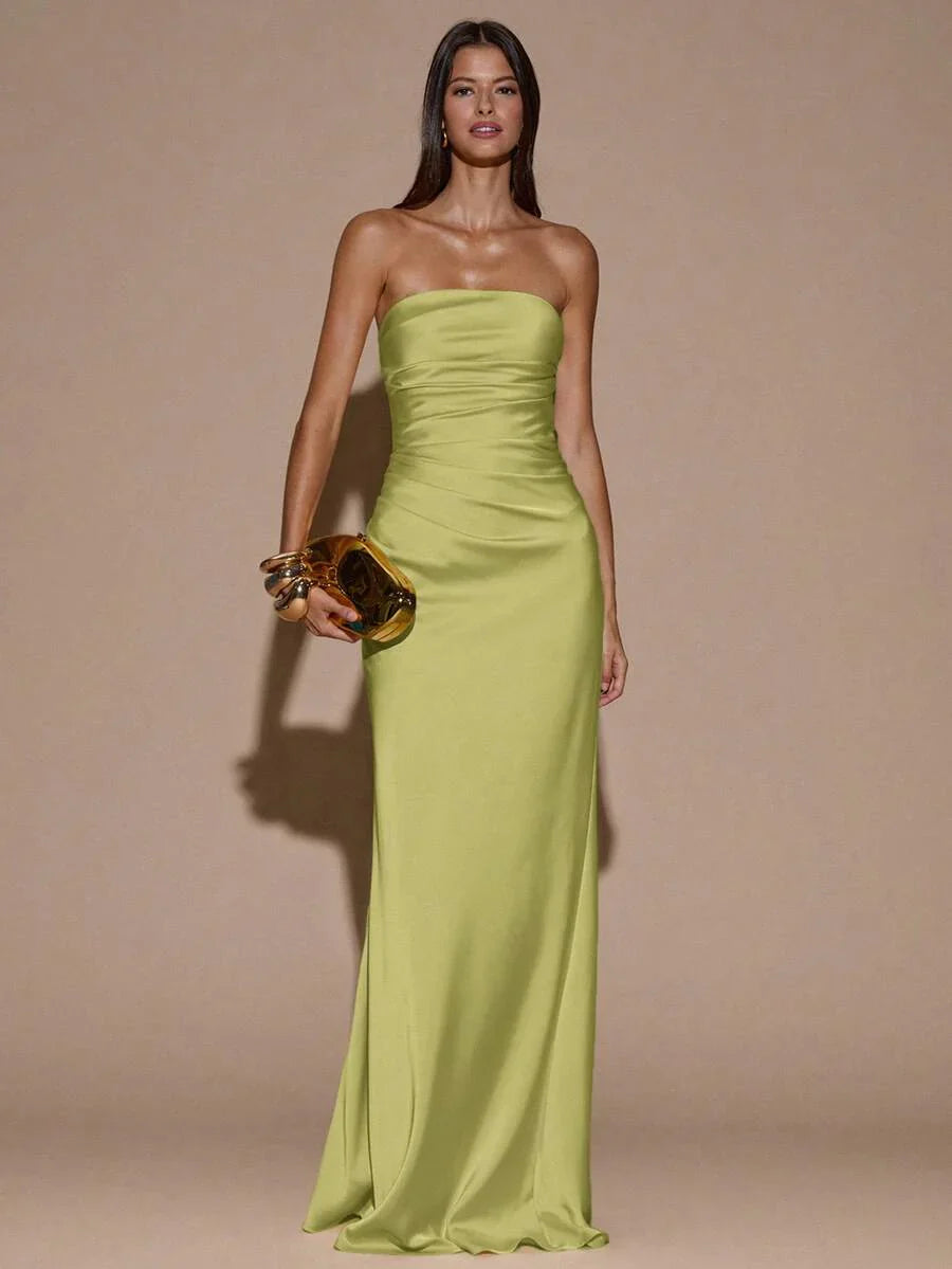 RAVELLE - Backless Mermaid Maxi Dress Olive Green