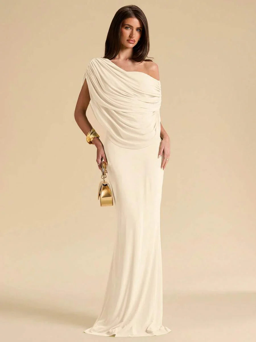 AURÉA - Off Shoulder Ruched Bodycon Maxi Dress