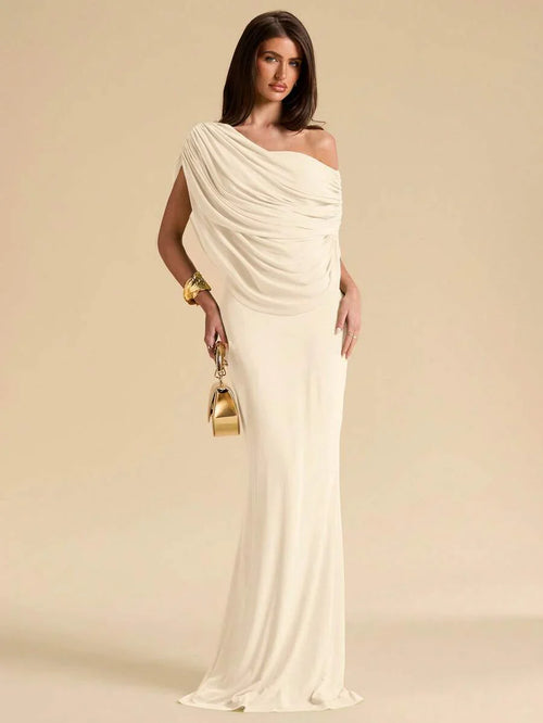 AURÉA - Off Shoulder Ruched Bodycon Maxi Dress