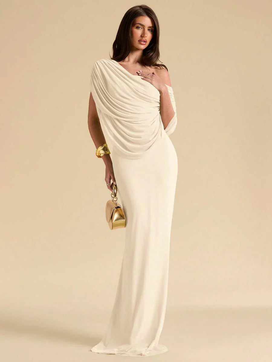 AURÉA - Off Shoulder Ruched Bodycon Maxi Dress