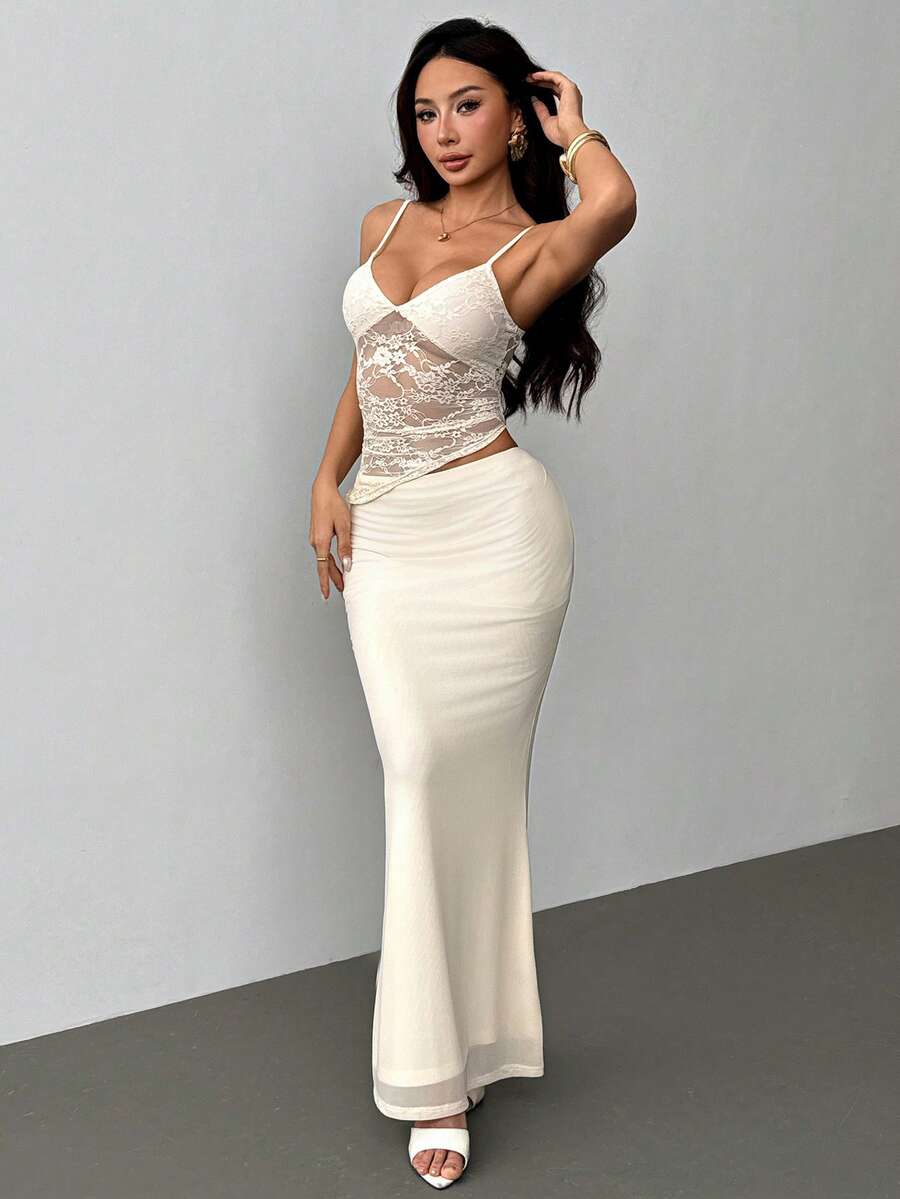 VELISSE - Lace Bodycon Maxi Dress