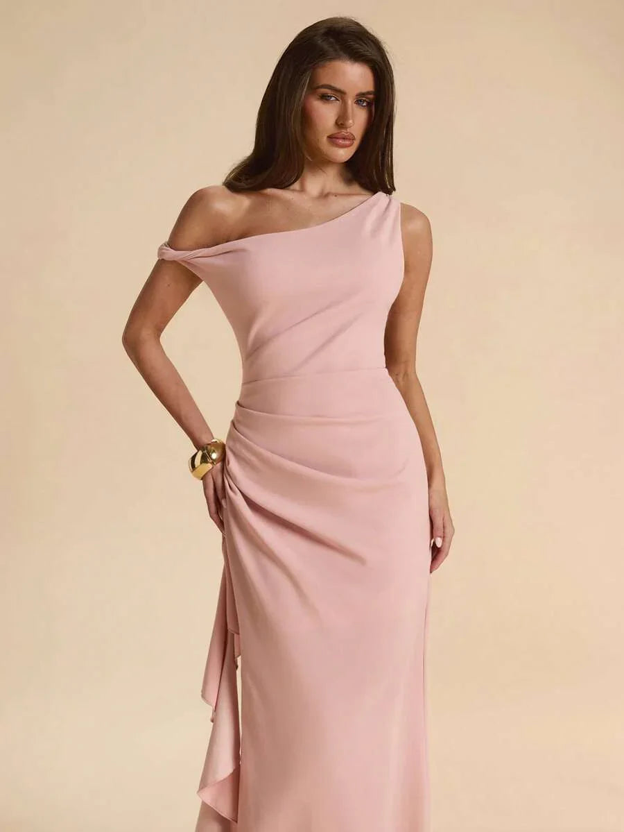 ROUELLE - One Shoulder Ruched Maxi Dress