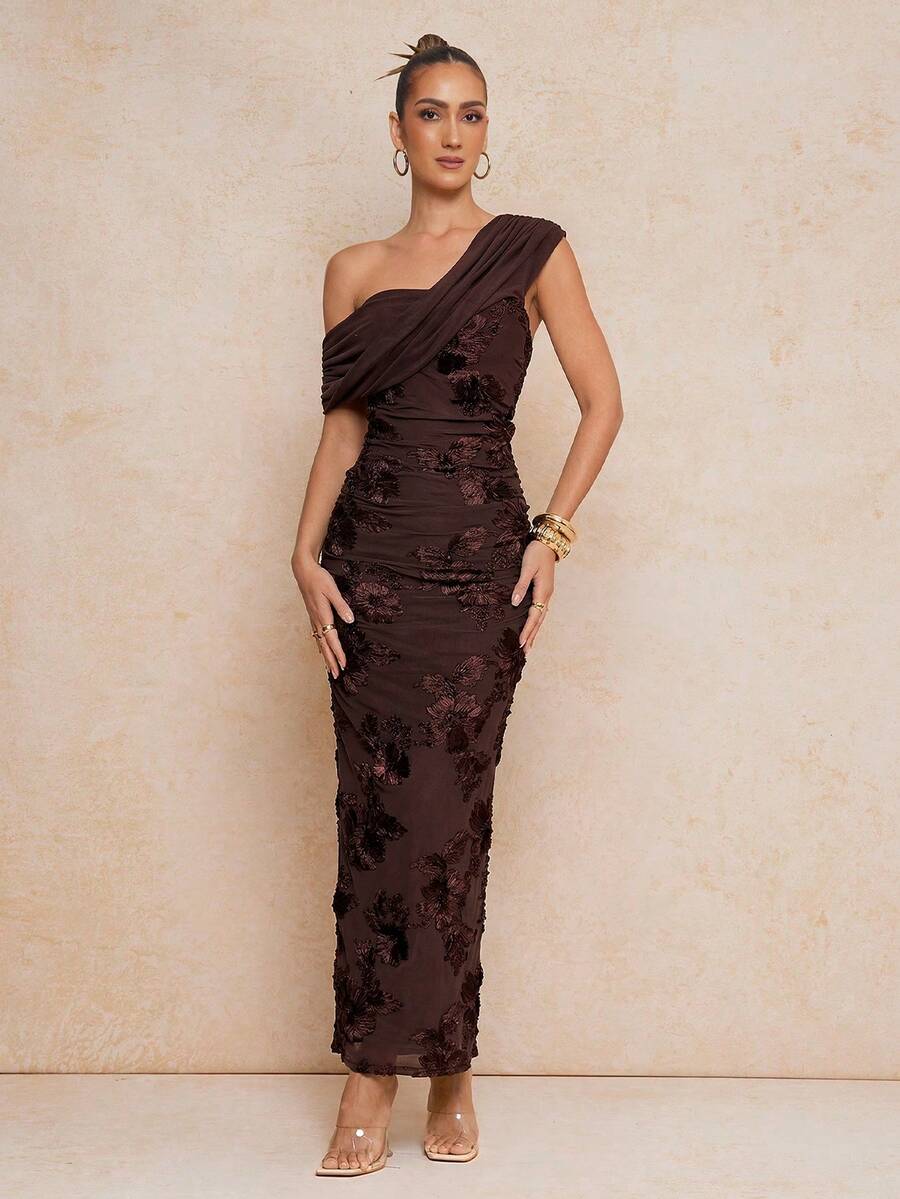 SORELLE - One Shoulder Bodycon Maxi Dress