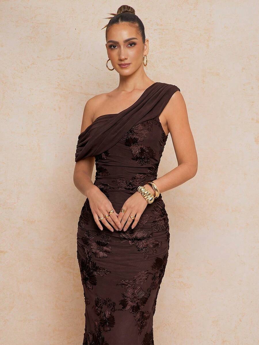 SORELLE - One Shoulder Bodycon Maxi Dress