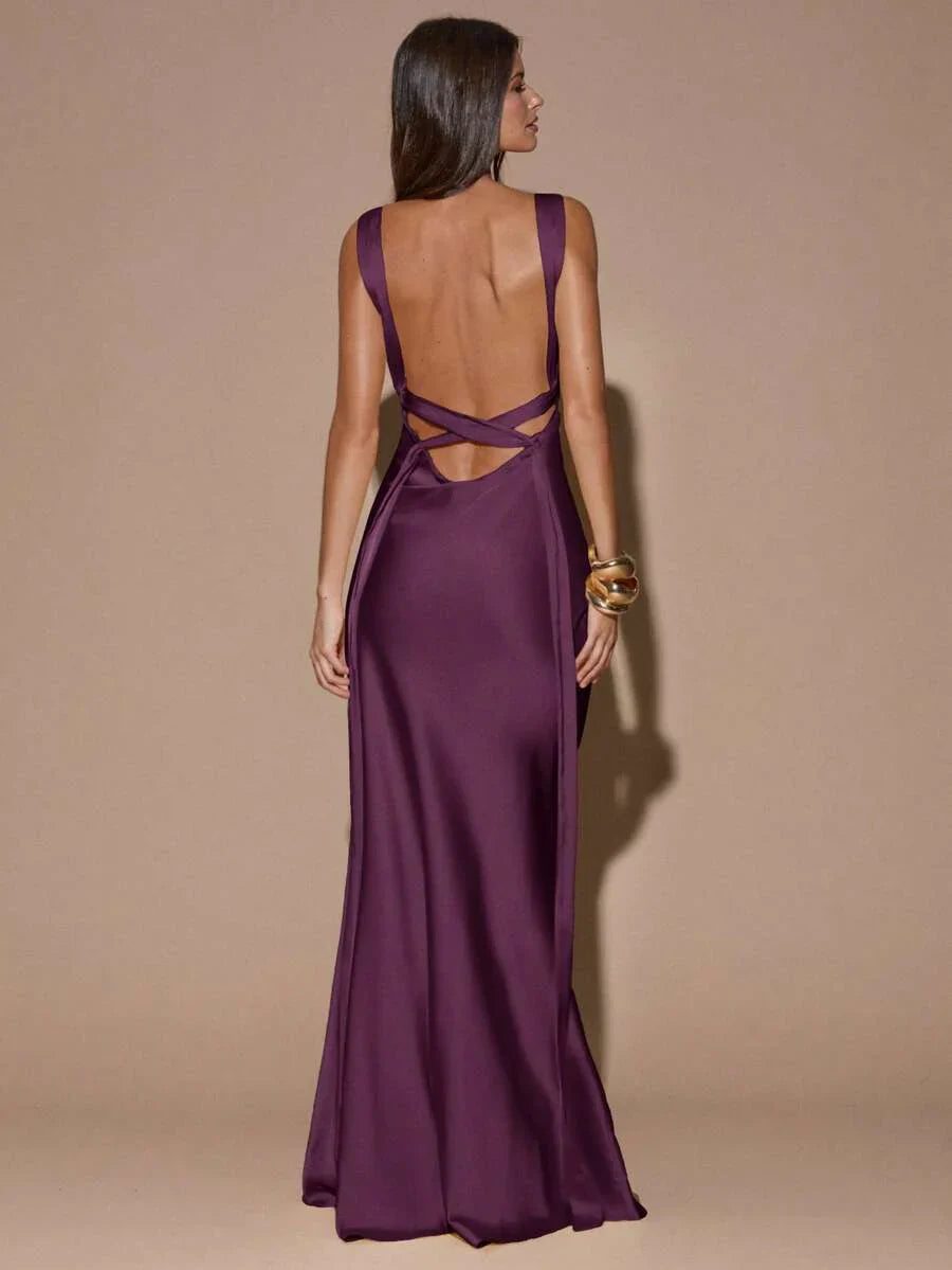 SOLÉA - Backless Maxi Dress Purple