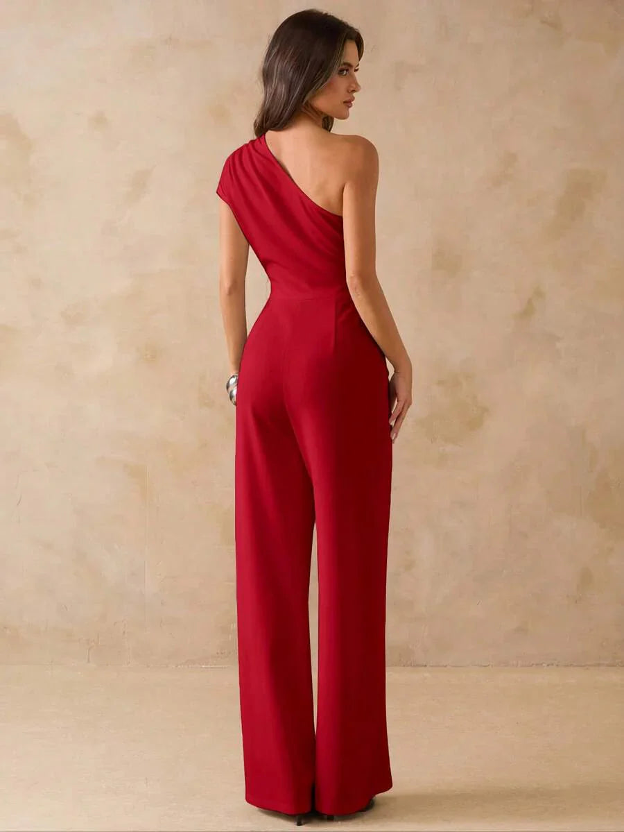 NORI - Asymmetrical One Shoulder Wide Leg Jumpsuit maxi dress