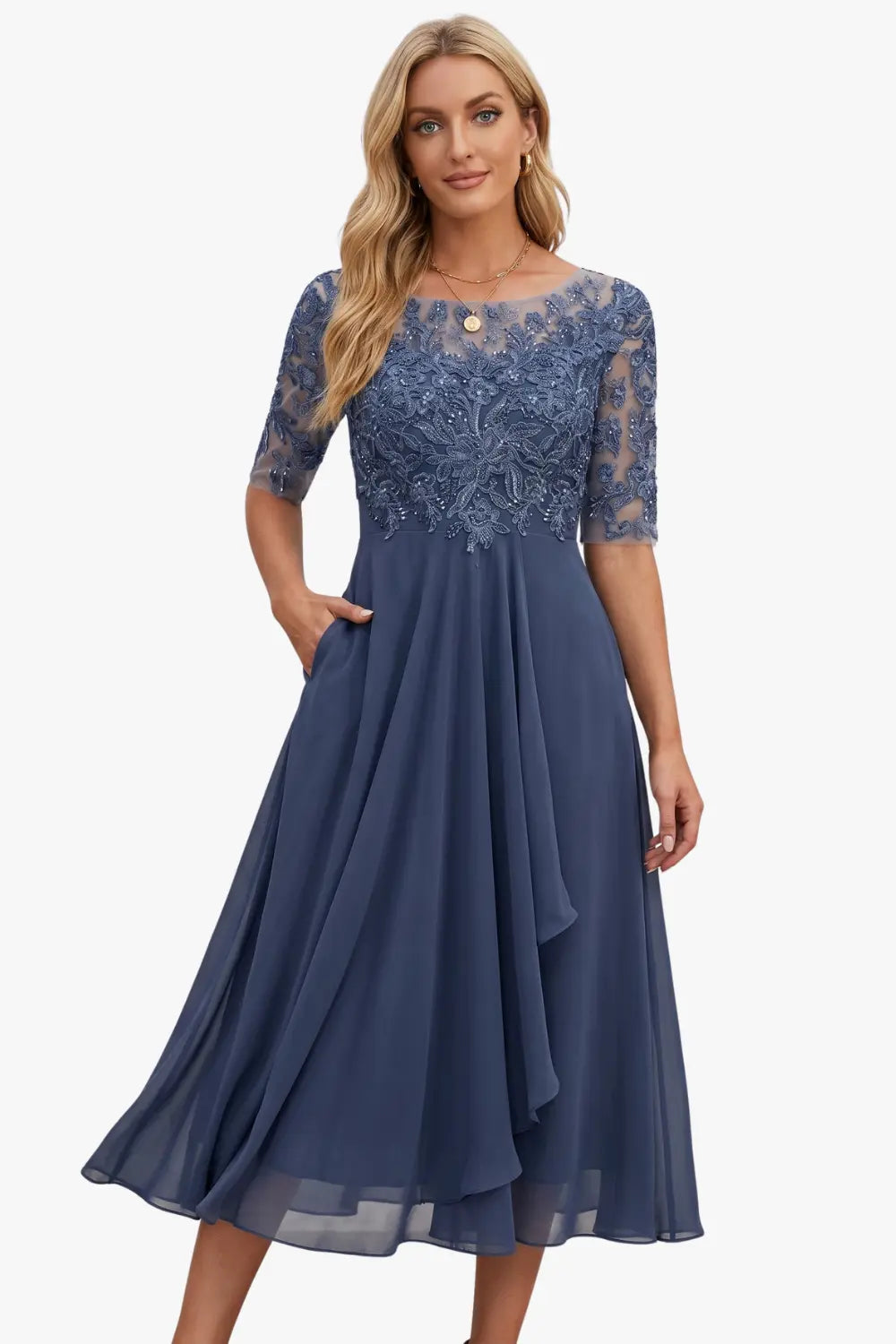 Women's Embellished Wedding Guest Dress | Midi